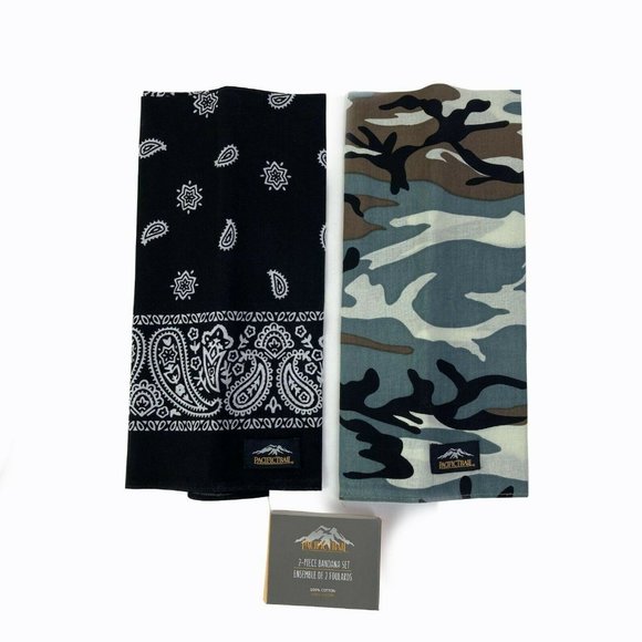 Pacific Trail Other - Pacific Trail Unisex Camo Black Bandana Set 2-Piece 129919 NEW